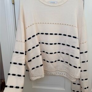 La Ligne Cream and Black Women's Sweater - size XL